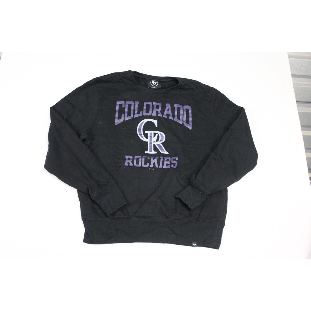 47 Women Black Sweater Colorado Rockies Spell Out Casual Size Large